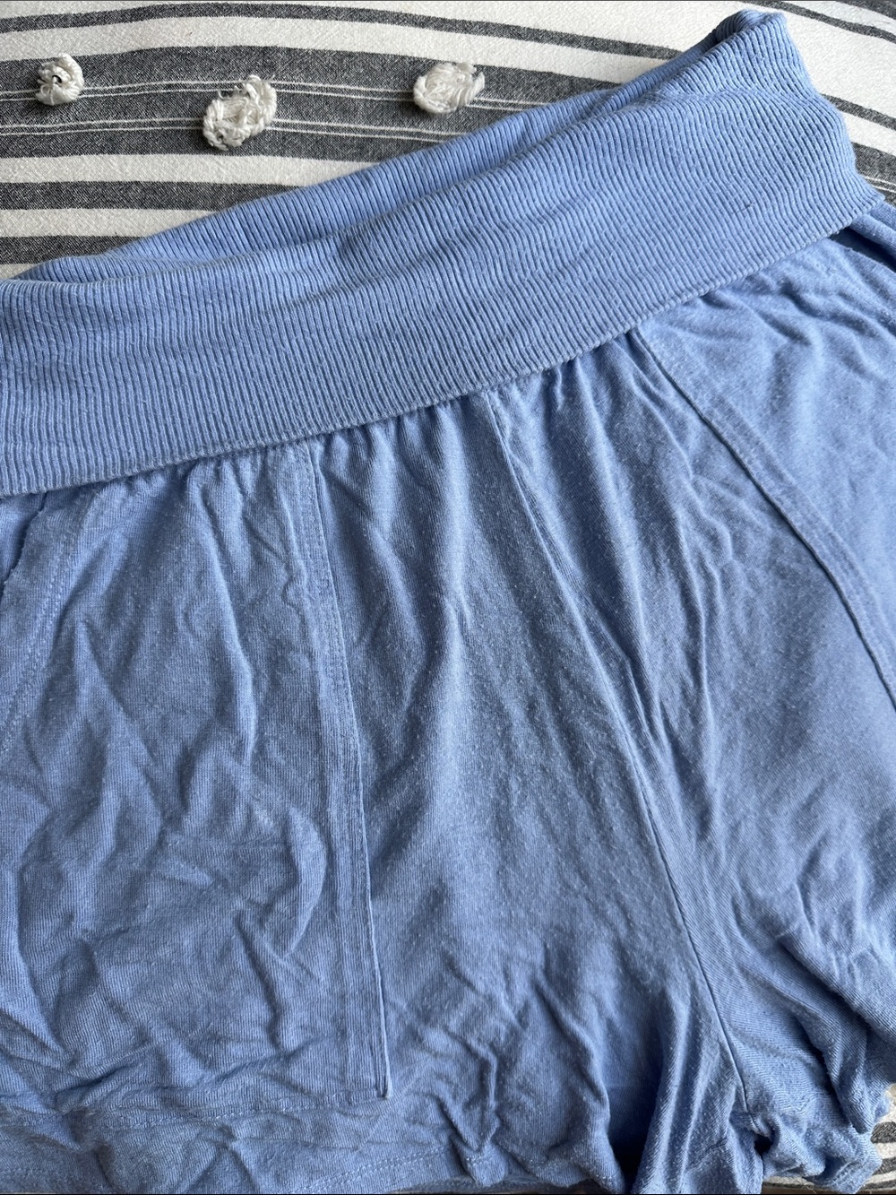 aerie Blue Ribbed Waistband Lounge Shorts